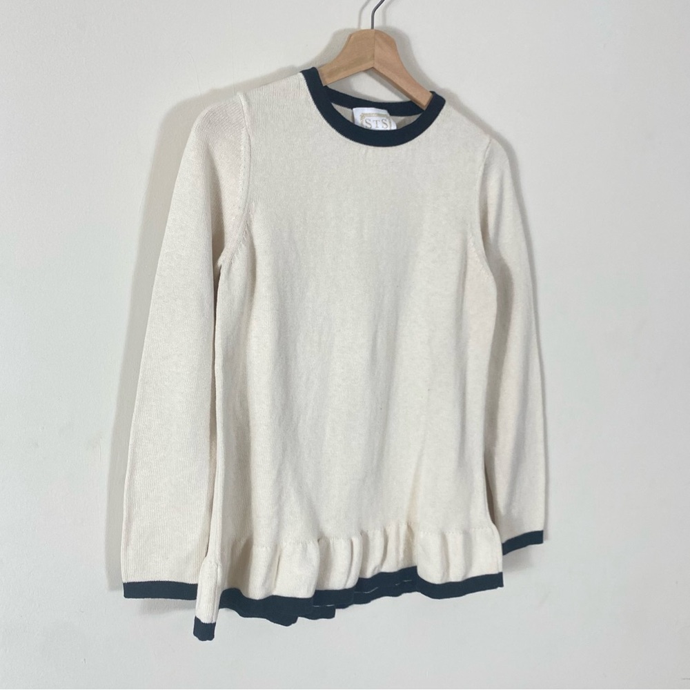 Sail To Sable Faith Bow Back Sweater Cream with Black Bows Cotton Wool Blend - S - Picture 8 of 16